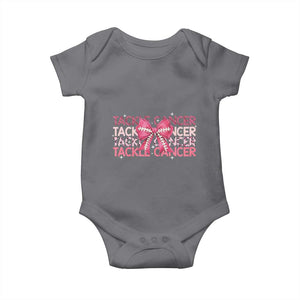 October Tackle Cancer Football Breast Cancer Awareness Baby Onesie TS12 Charcoal Print Your Wear