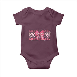 October Tackle Cancer Football Breast Cancer Awareness Baby Onesie TS12 Maroon Print Your Wear
