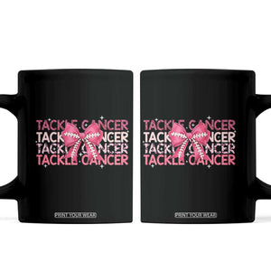 October Tackle Cancer Football Breast Cancer Awareness Coffee Mug TS12 Black Print Your Wear