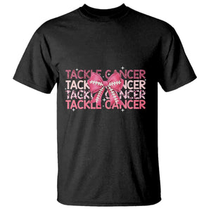 October Tackle Cancer Football Breast Cancer Awareness T Shirt TS12 Black Print Your Wear