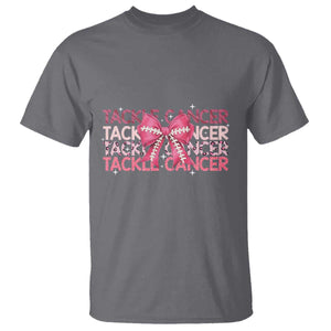 October Tackle Cancer Football Breast Cancer Awareness T Shirt TS12 Charcoal Print Your Wear