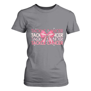 October Tackle Cancer Football Breast Cancer Awareness T Shirt For Women TS12 Charcoal Print Your Wear
