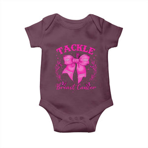 Tackle Breast Cancer Baby Onesie Support Fight Faith Pink Ribbon TS12 Maroon Print Your Wear