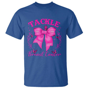 Tackle Breast Cancer T Shirt Support Fight Faith Pink Ribbon TS12 Royal Blue Print Your Wear