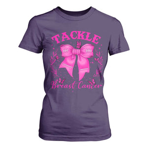 Tackle Breast Cancer T Shirt For Women Support Fight Faith Pink Ribbon TS12 Purple Print Your Wear