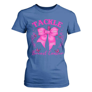 Tackle Breast Cancer T Shirt For Women Support Fight Faith Pink Ribbon TS12 Royal Blue Print Your Wear
