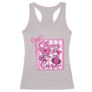Cheer For The Cure Racerback Tank Top Breast Cancer Awareness Football Gift TS12 Ice Gray Print Your Wear