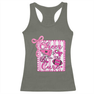 Cheer For The Cure Racerback Tank Top Breast Cancer Awareness Football Gift TS12 Military Green Print Your Wear