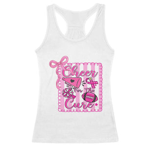 Cheer For The Cure Racerback Tank Top Breast Cancer Awareness Football Gift TS12 White Print Your Wear