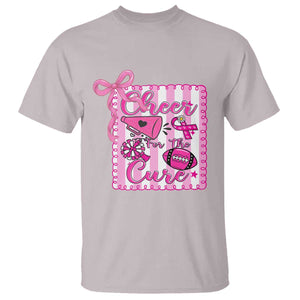 Cheer For The Cure T Shirt Breast Cancer Awareness Football Gift TS12 Ice Gray Print Your Wear