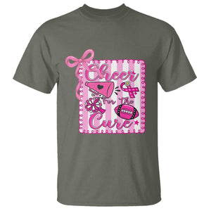 Cheer For The Cure T Shirt Breast Cancer Awareness Football Gift TS12 Military Green Print Your Wear