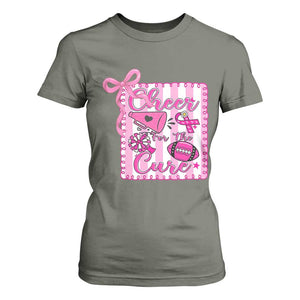 Cheer For The Cure T Shirt For Women Breast Cancer Awareness Football Gift TS12 Military Green Print Your Wear