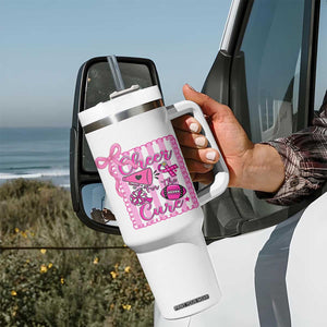 Cheer For The Cure Tumbler With Handle Breast Cancer Awareness Football Gift TS12 Print Your Wear