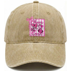 Cheer For The Cure Washed Cotton Baseball Cap Breast Cancer Awareness Football Gift TS12 Print Your Wear