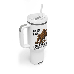 Funny Bigfoot Tumbler With Handle I Am Not Lazy I Just Really Enjoy Doing Nothing TS12 Print Your Wear