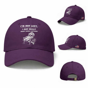 Lazy Raccoon Baseball Cap Funny I Am Not Lazy I Just Really Enjoy Doing Nothing TS12 Baseball Cap Universal Fit Purple Print Your Wear