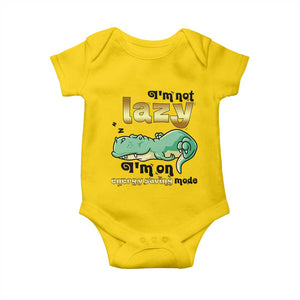 Funny Dinosaur Lover Baby Onesie I Am Not Lazy I Am On Energy Saving Mode TS12 Daisy Print Your Wear