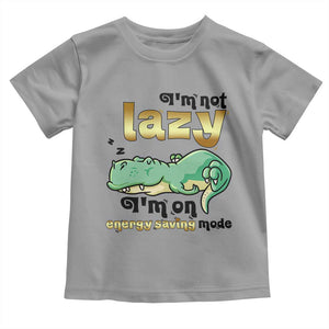 Funny Dinosaur Lover Toddler T Shirt I Am Not Lazy I Am On Energy Saving Mode TS12 Sport Gray Print Your Wear