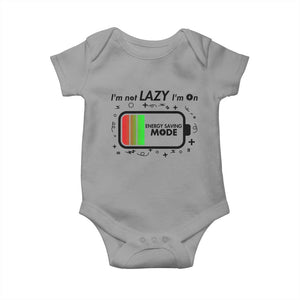 Funny Sarcastic Saying Baby Onesie I Am On Energy Saving Mode TS12 Sport Gray Print Your Wear