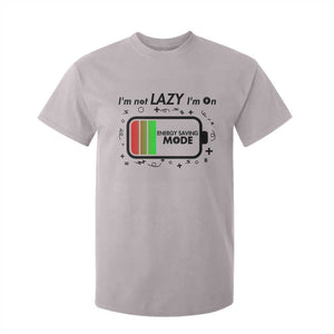 Funny Sarcastic Saying T Shirt For Kid I Am On Energy Saving Mode TS12 Ice Gray Print Your Wear