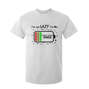 Funny Sarcastic Saying T Shirt For Kid I Am On Energy Saving Mode TS12 White Print Your Wear