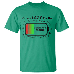 Funny Sarcastic Saying T Shirt I Am On Energy Saving Mode TS12 Irish Green Print Your Wear