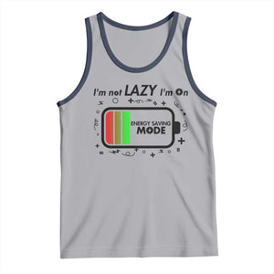 Funny Sarcastic Saying Tank Top I Am On Energy Saving Mode TS12 Athletic Heather Navy Print Your Wear