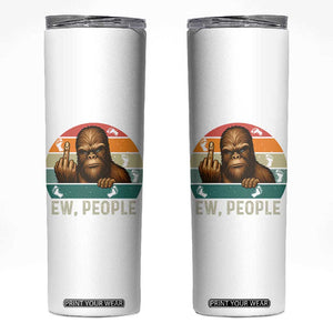Bigfoot Lover Skinny Tumbler Funny Ew People Retro Sunset Design TS12 White Print Your Wear