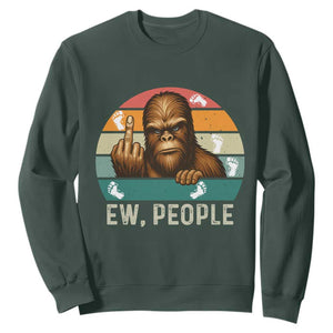 Bigfoot Lover Sweatshirt Funny Ew People Retro Sunset Design TS12 Dark Forest Green Print Your Wear