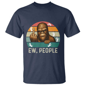 Bigfoot Lover T Shirt Funny Ew People Retro Sunset Design TS12 Navy Print Your Wear