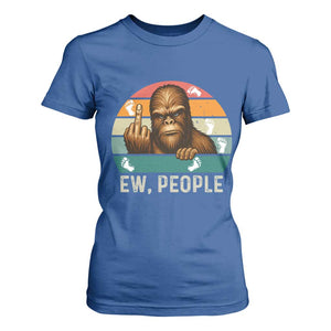 Bigfoot Lover T Shirt For Women Funny Ew People Retro Sunset Design TS12 Royal Blue Print Your Wear
