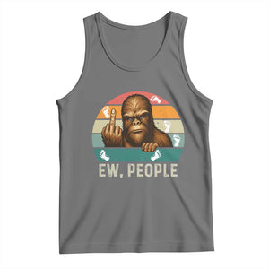 Bigfoot Lover Tank Top Funny Ew People Retro Sunset Design TS12 Black Heather Print Your Wear