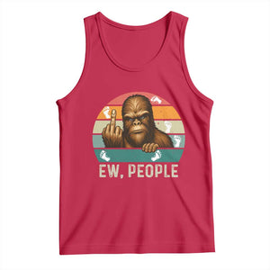 Bigfoot Lover Tank Top Funny Ew People Retro Sunset Design TS12 Red Print Your Wear