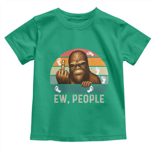 Bigfoot Lover Toddler T Shirt Funny Ew People Retro Sunset Design TS12 Irish Green Print Your Wear