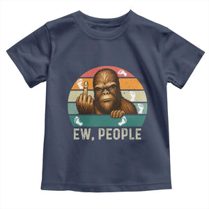 Bigfoot Lover Toddler T Shirt Funny Ew People Retro Sunset Design TS12 Navy Print Your Wear