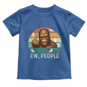 Bigfoot Lover Toddler T Shirt Funny Ew People Retro Sunset Design TS12 Royal Blue Print Your Wear