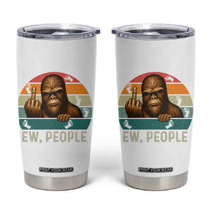 Bigfoot Lover Tumbler Cup Funny Ew People Retro Sunset Design TS12 White Print Your Wear