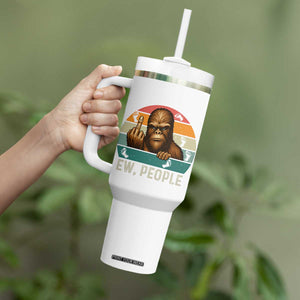Bigfoot Lover Tumbler With Handle Funny Ew People Retro Sunset Design TS12 Print Your Wear