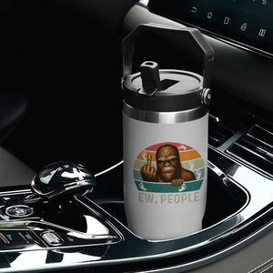 Bigfoot Lover Flip Straw Tumbler Funny Ew People Retro Sunset Design TS12 Print Your Wear