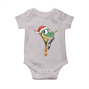 Funny Christmas Dinosaur Baby Onesie Ew People Xmas Gift TS12 Ice Gray Print Your Wear