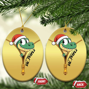 Funny Xmas Dinosaur Christmas Ornament Ew People Xmas Gift TS12 Oval Gold Print Your Wear