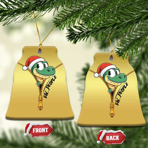Funny Xmas Dinosaur Christmas Ornament Ew People Xmas Gift TS12 Bell Flake Gold Print Your Wear