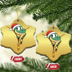 Funny Xmas Dinosaur Christmas Ornament Ew People Xmas Gift TS12 Snow Flake Gold Print Your Wear