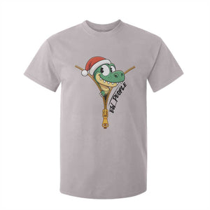 Funny Christmas Dinosaur T Shirt For Kid Ew People Xmas Gift TS12 Ice Gray Print Your Wear