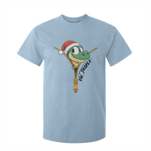 Funny Christmas Dinosaur T Shirt For Kid Ew People Xmas Gift TS12 Light Blue Print Your Wear