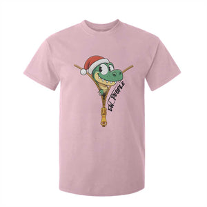 Funny Christmas Dinosaur T Shirt For Kid Ew People Xmas Gift TS12 Light Pink Print Your Wear