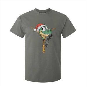 Funny Christmas Dinosaur T Shirt For Kid Ew People Xmas Gift TS12 Military Green Print Your Wear