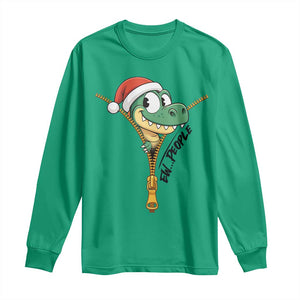 Funny Christmas Dinosaur Long Sleeve Shirt Ew People Xmas Gift TS12 Irish Green Print Your Wear