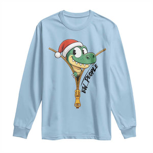 Funny Christmas Dinosaur Long Sleeve Shirt Ew People Xmas Gift TS12 Light Blue Print Your Wear
