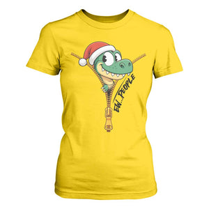 Funny Christmas Dinosaur T Shirt For Women Ew People Xmas Gift TS12 Daisy Print Your Wear